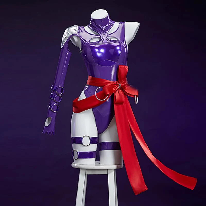 

Костюм для косплея Rivals Psylocke, женский сексуальный кожаный боди, комбинезон, маскировка, фэнтезийная одежда, карнавальная праздничная одежда на Хэллоуин
