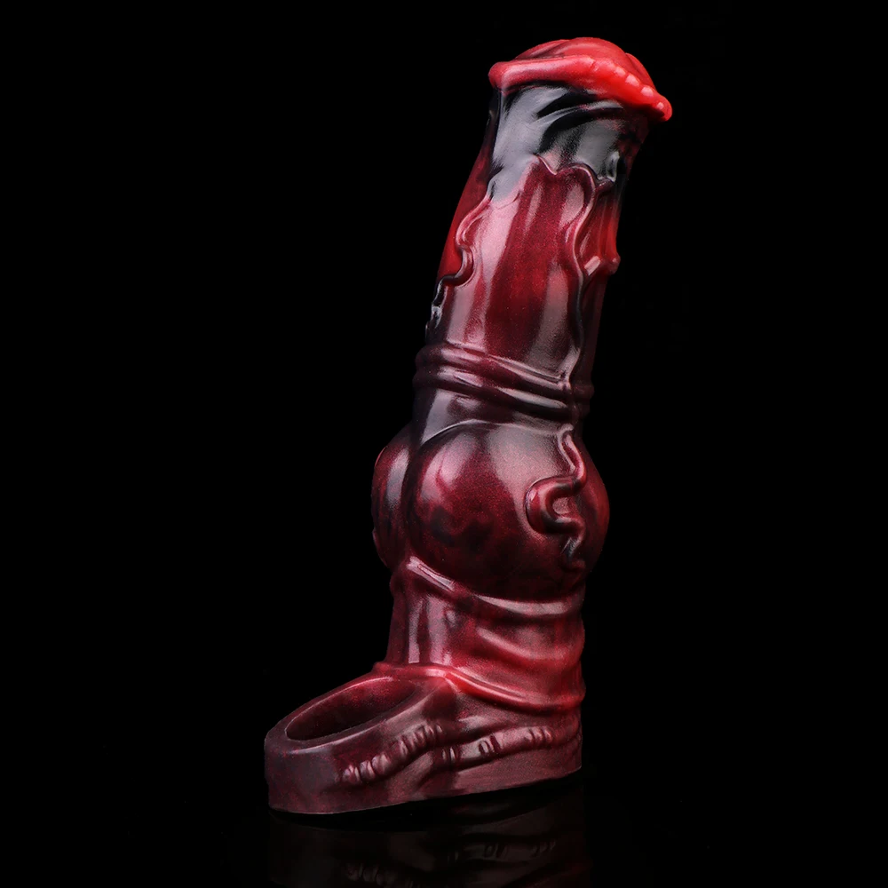 NNSX Large Horse Penis Sleeve Hollow Dildo Enlargement Sleeve Silicone Reusable Knot Condom Cock Ring Extender Sex Toys for Men view 4