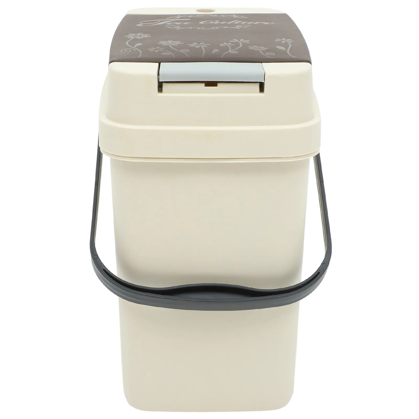 Plastic Kitchen Trash Can with Strainer Large Capacity One Button Open Cabinet Wastebasket for Home Office