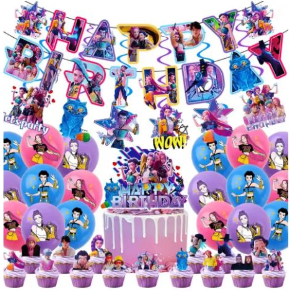 جديد حار Kpop الساحرة هانت عيد ميلاد مجموعة هدية موضوع حفلة عيد ميلاد لوازم مجموعة ورقة لوحة الأنسجة مفرش المائدة الديكور هدية