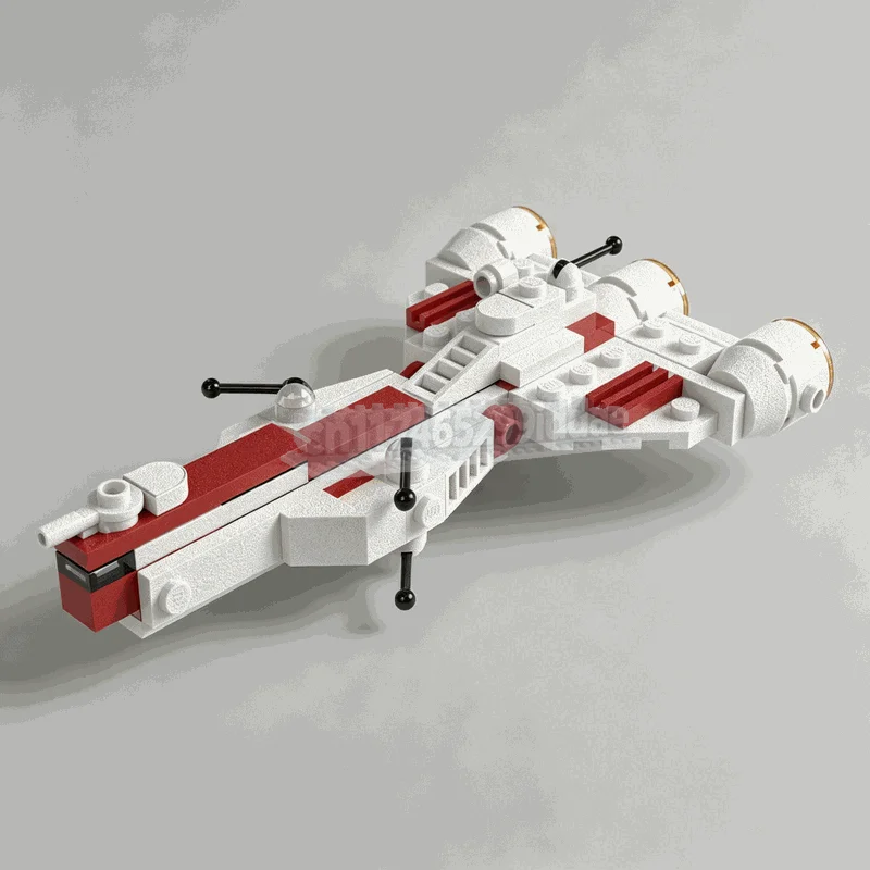 104PCS Retro Space Patrol Cruiser Building Blocks Futuristic Aircraft Model DIY Assembly Toy Creative Collection Festival Gift