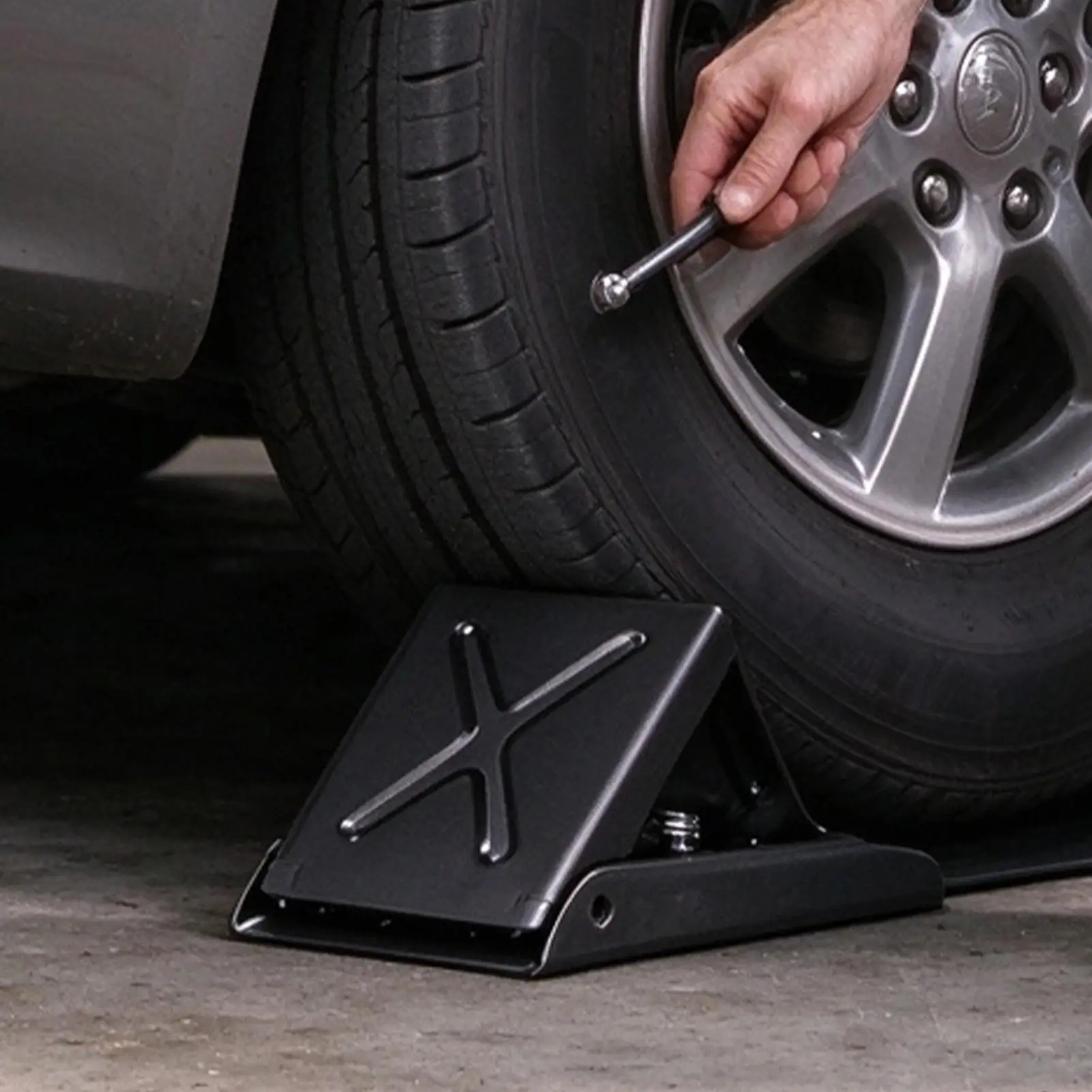 Wheel Chocks for Car Thick Foldable Heavy-Duty Anti-Slip Safety Wedge Camper Tire Stopper Driveway Security Block for Garage