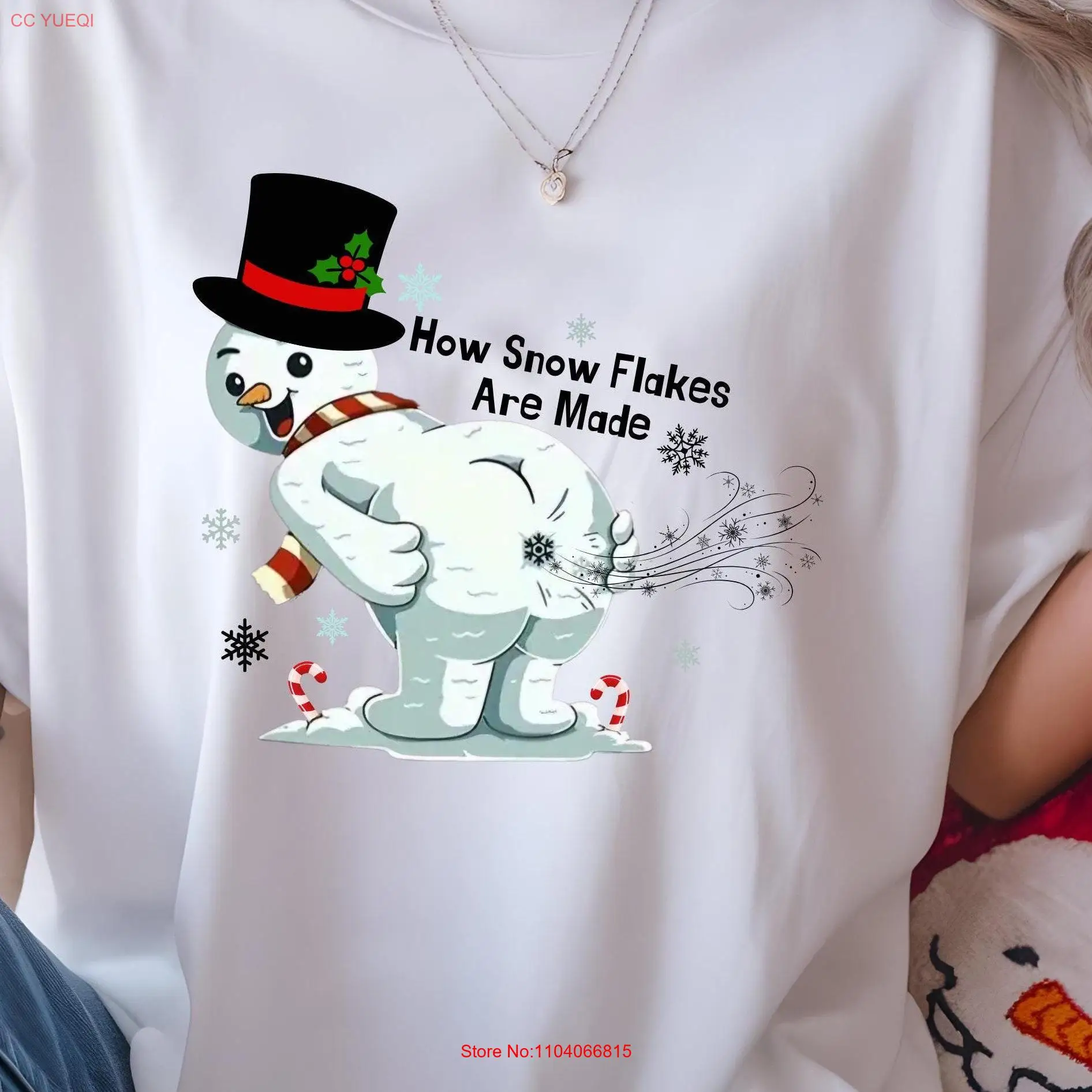 How Snow Flakes Are Made Funny Snowman T Shirt Farting Winter Humor SweaT Retro long or short sleeves