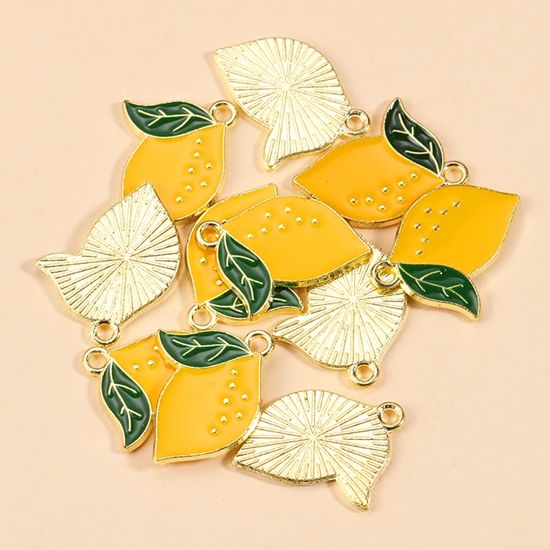 10Pcs Enamel Orange Charms for DIY Jewelry Making