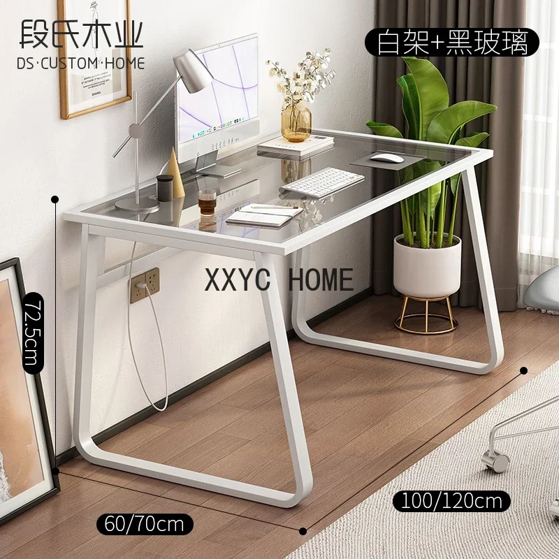 

Computer Desktop Tempered Office Glass Table Student Desk Makeup Household Economical Desk