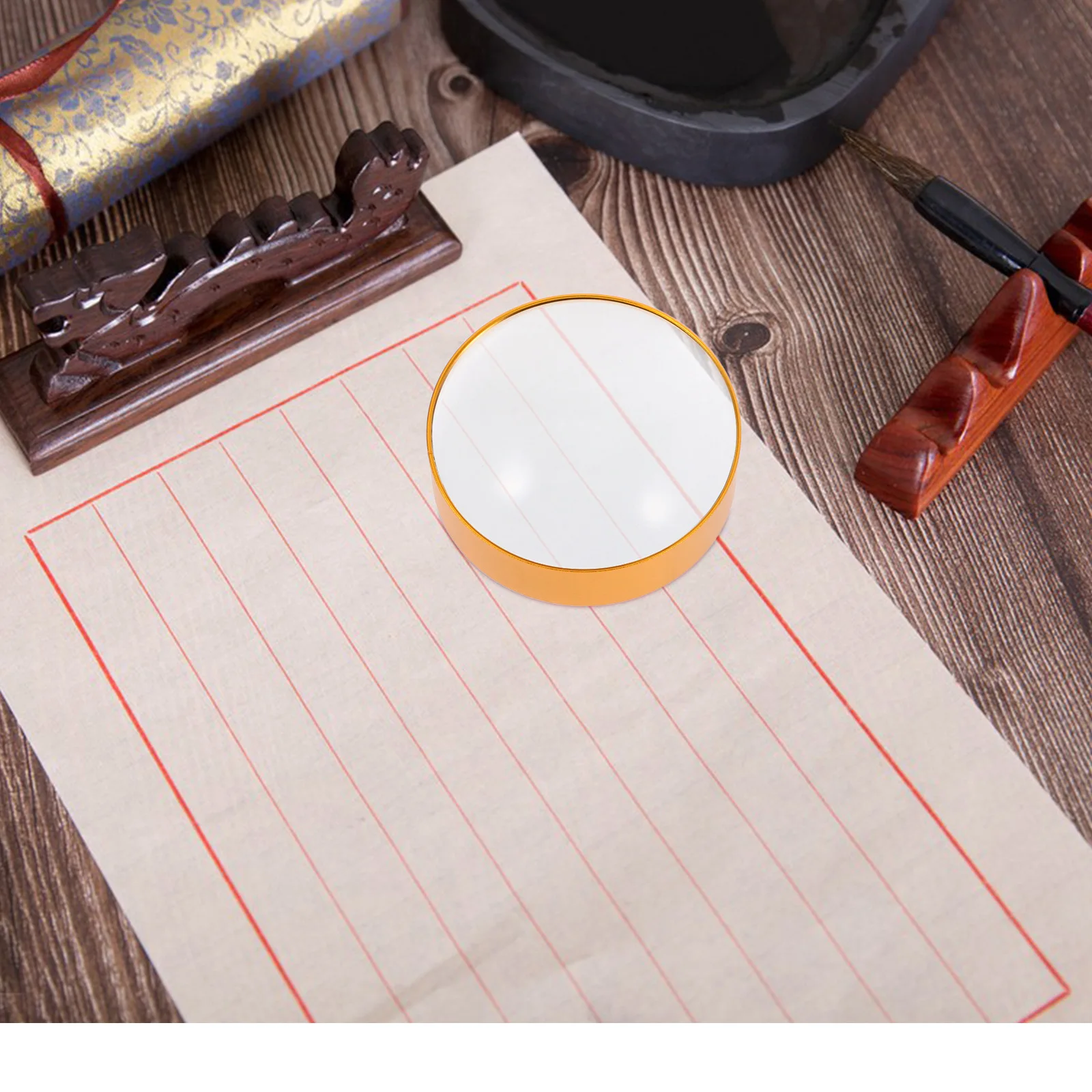 

Crystal Dome Magnifier Paperweight 75mm 4x Optical Glass Reading Magnifier for Office Desk Books Newspapers Calligraphy Decor