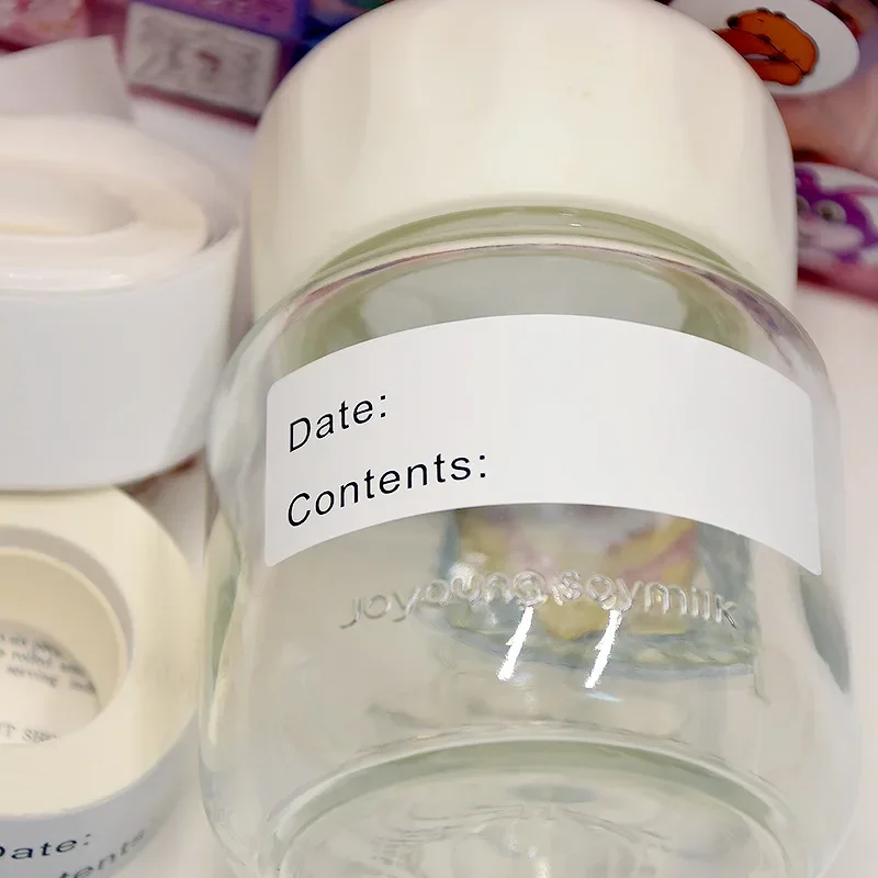 Self-Adhesive Removable Food Storage Label Waterproof Date Content Label Kitchen Refrigerator Reminder Food Storage Labels