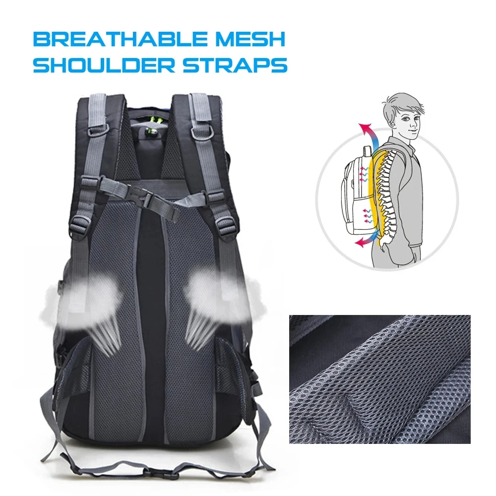 Imagem -04 - Impermeável Caminhadas e Trekking Mochila Outdoor Camping Daypack Homens Viagem Mochila de Escalada Cavaleiro Livre 50l