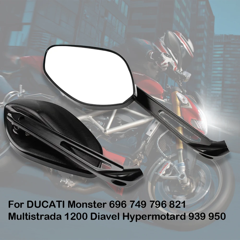 

Motorcycle Rearview Side Mirror Handlebar Mirror For DUCATI Monster 696 749 796 821 Multistrada 1200 Diavel Hypermotard 939 950