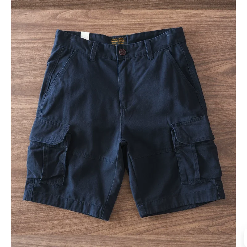 Summer Men's Straight Camouflage Pure Cotton Workwear Shorts Five Quarter Pants Retro