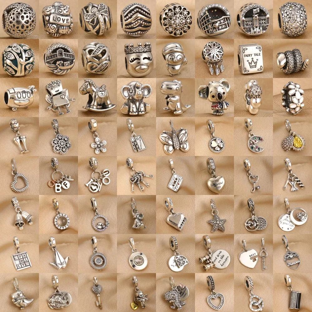 925 Silver,Wooden Horse,Elephant,Snake Shaped Bead Key,Butterfly Pendant Fit Original Bracelet DIY Accessories Exquisite Jewelry