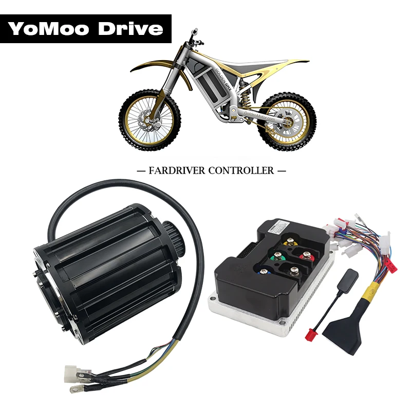 

Mid Drive Motor QS120 2000W 70H 4600RPM with Belt or 428 Sprocket and Fardriver ND72340 V2 Controller For E-Motorcycle ATV