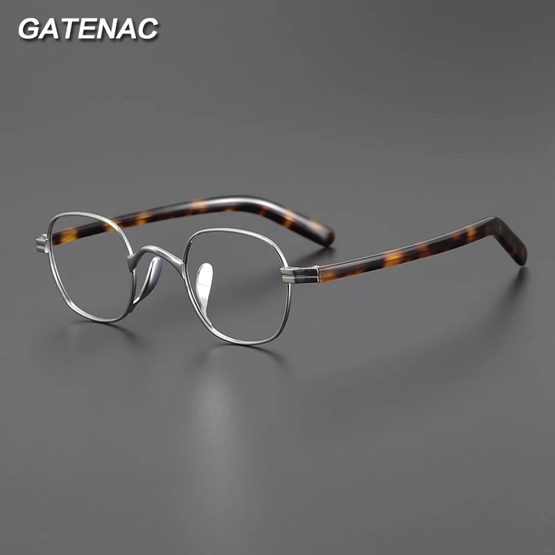 Vintage Acetate Titanium Eyeglasses Frame Men Myopia Optical Prescription Small Glasses Frame Women Retro Luxury Brand Eyewear