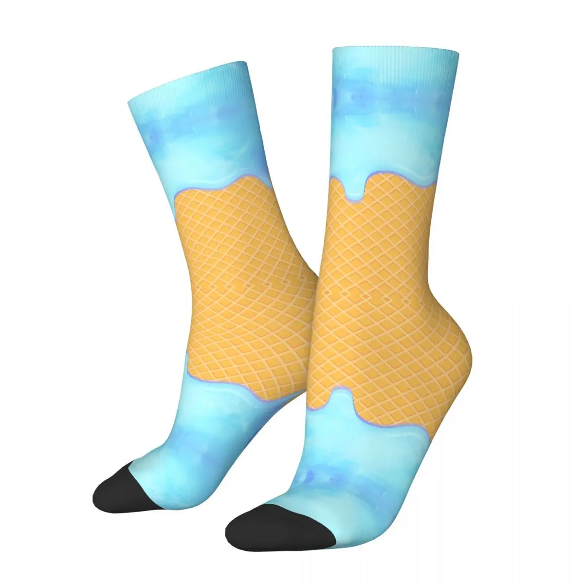 Melted Chocolate Vanilla Ice Cream Sock Printed Man Polyester