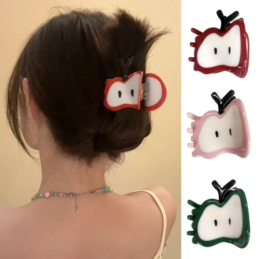 مشبك شعر برسوم كرتونية تفاحة ، ملابس شعر مضحكة إبداعية ، إكسسوارات لطيفة ، جديدة