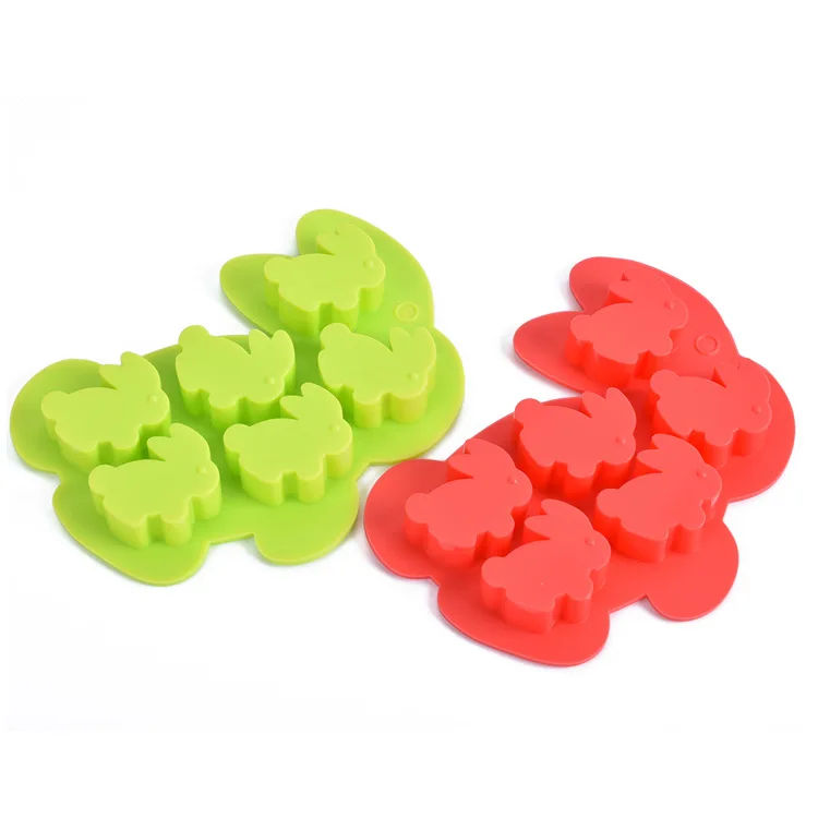 

1pcs Rabbit Shape Silicone Mold Cake Mold 6 Cavity Chocolate Mold Molds For Cupcake Fondant Cake Decorating Tools E150