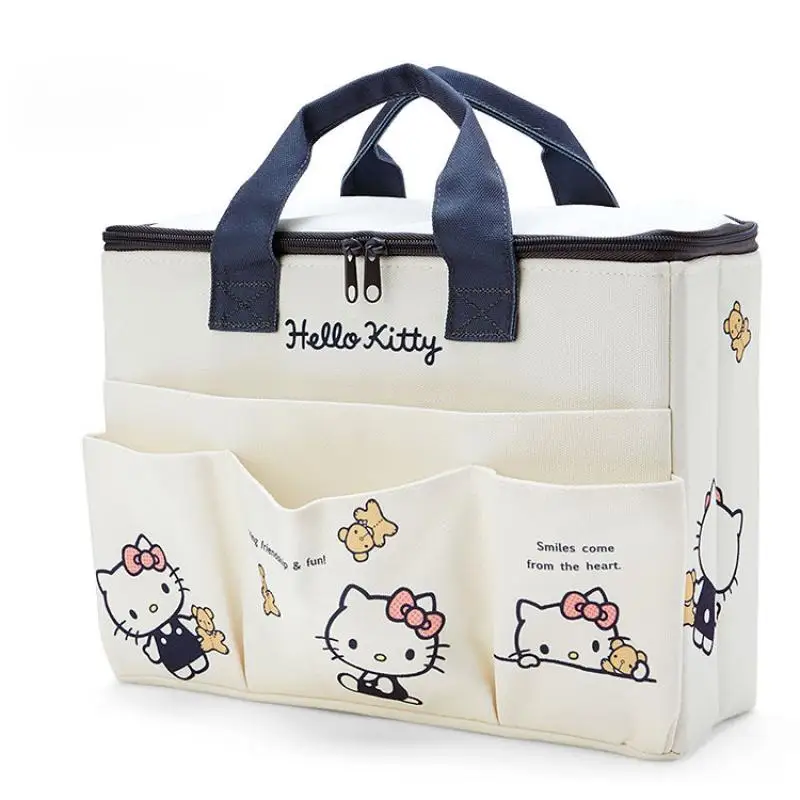 Kawaii Handbag Sanrio Hellokittys Mymelody Kuromi Cinnamoroll Cute Anime Printing Tote Bag Large Capacity Portable Storage Bag