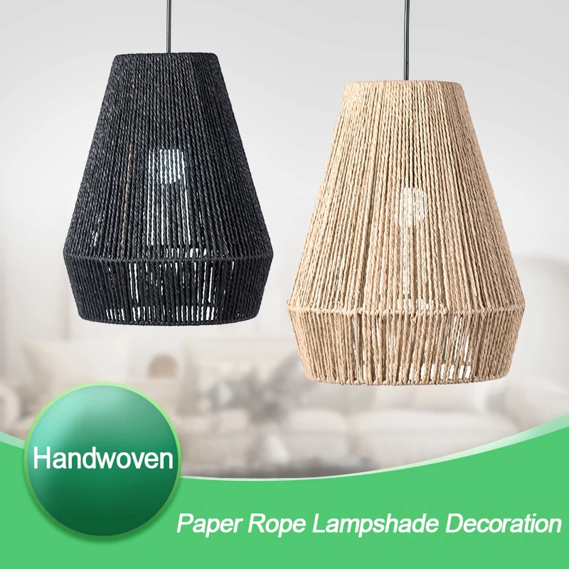 Modern Hand-woven Paper Rope Lampshade Kitchen Hot Pot Restaurant Corridor Hand-woven Wicker Basket Lampshade