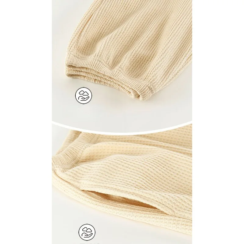 2024 New Princess Pajamas Autumn Cute Doll Collar Loungewear Pure Cotton Waffle Ladies' Sleepwear Couple Style Loose Homewear