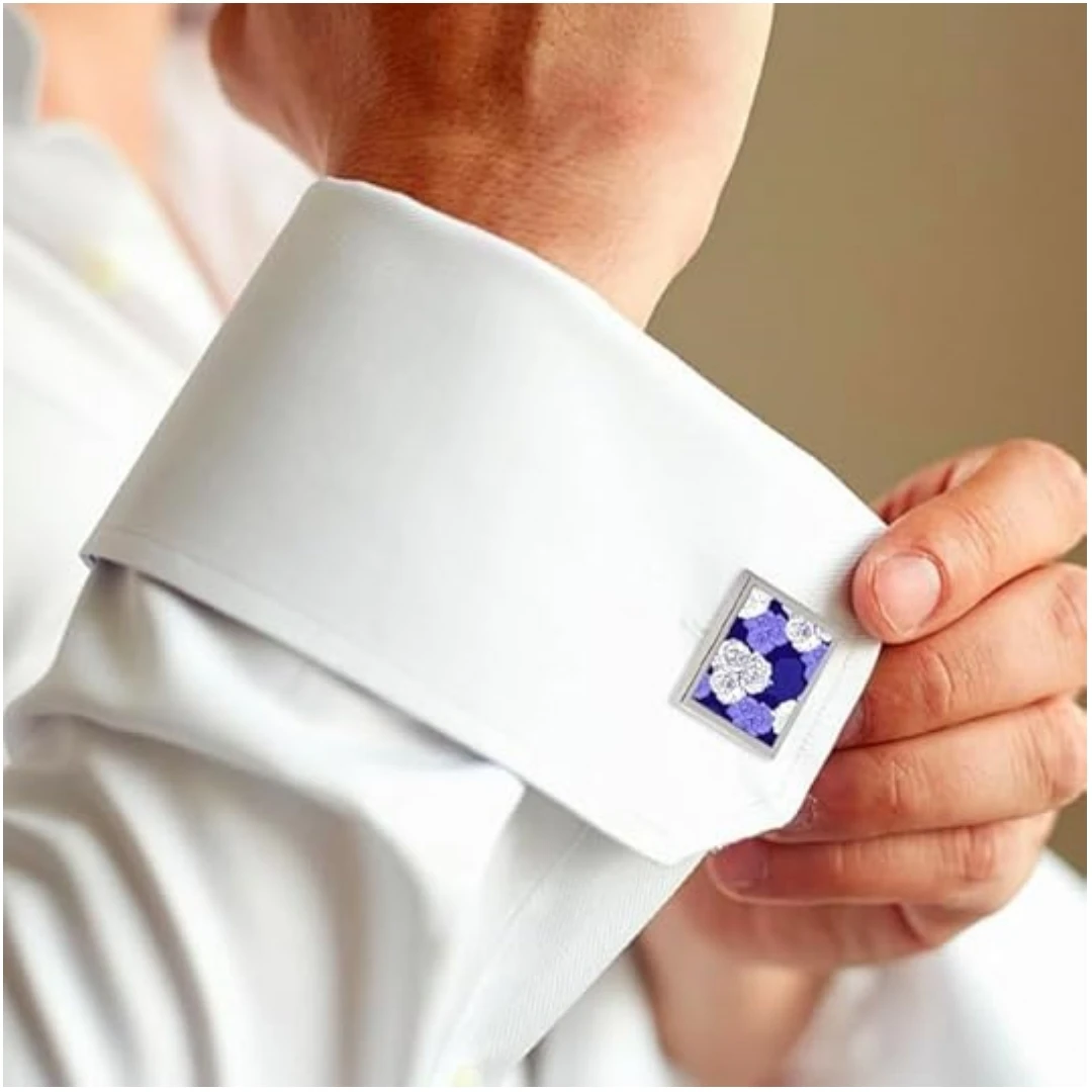 40 Pcs Sublimation Blanks Metal Cufflink DIY Heat Transfer Cuff Buttons Sublimation Blank DIY Shirt Cuff Links for Wedding view 6