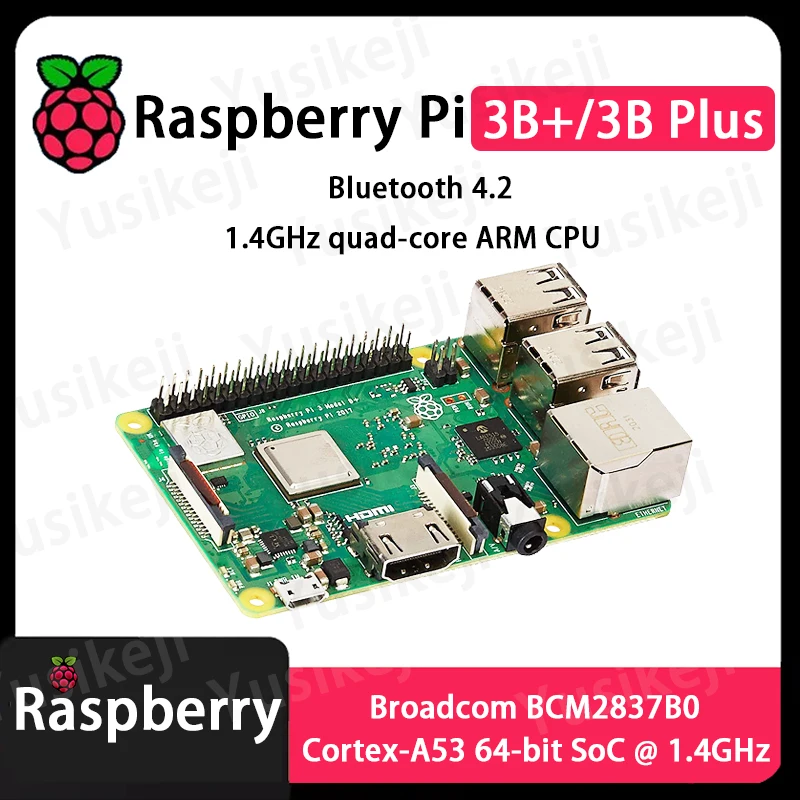 وحدة المعالجة المركزية الأصلية Raspberry Pi 3 Model B Plus 3B+ 3B Plus BCM2837B0 1.4 جيجا هرتز رباعية النواة ARM