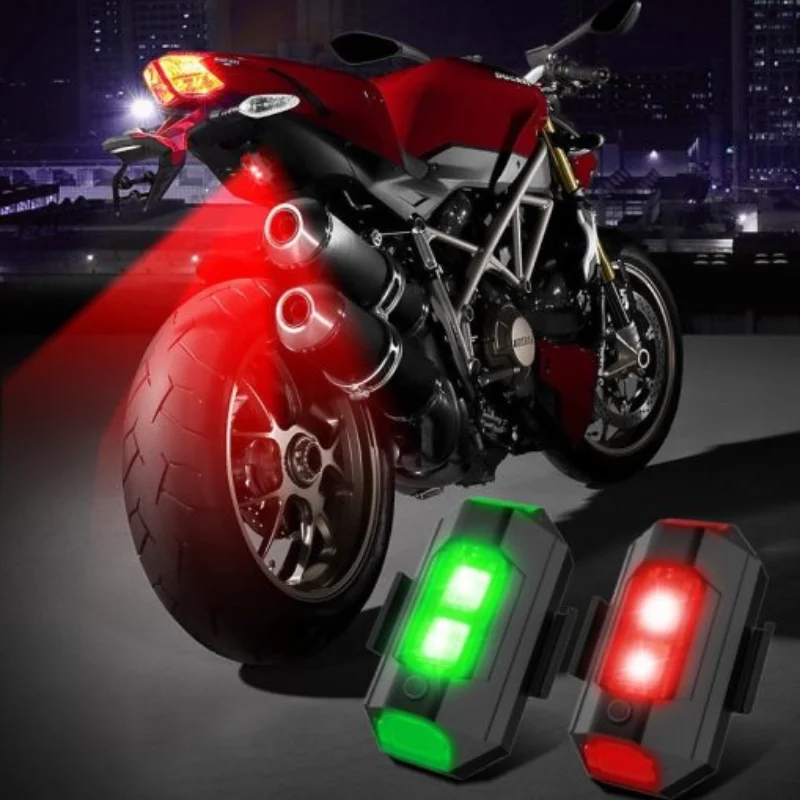 Motorcycle Lights Drone Strobe Light USB LED Anti-Collision Bike Aircraft Night Flying Mini Flashing Warning Signal Light