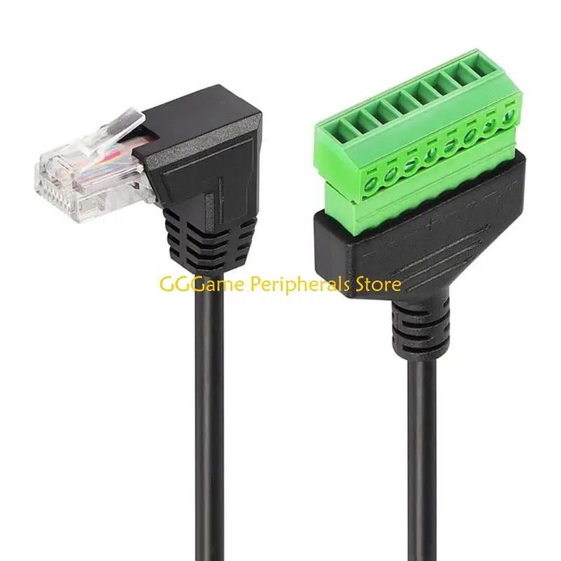U55B Right-Angle RJ45 Connectors Networking Cable to 8Pin Screw Terminal Block, 5.0 Mm Outer Diameter for Cable Routing Use