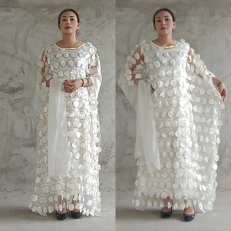 

Новые африканские платья с вышивкой абайи для женщин, халат, внутреннее платье, шарф, мусульманский комплект из 3 предметов, Анкара Дашики Бубу, кафтан, платье