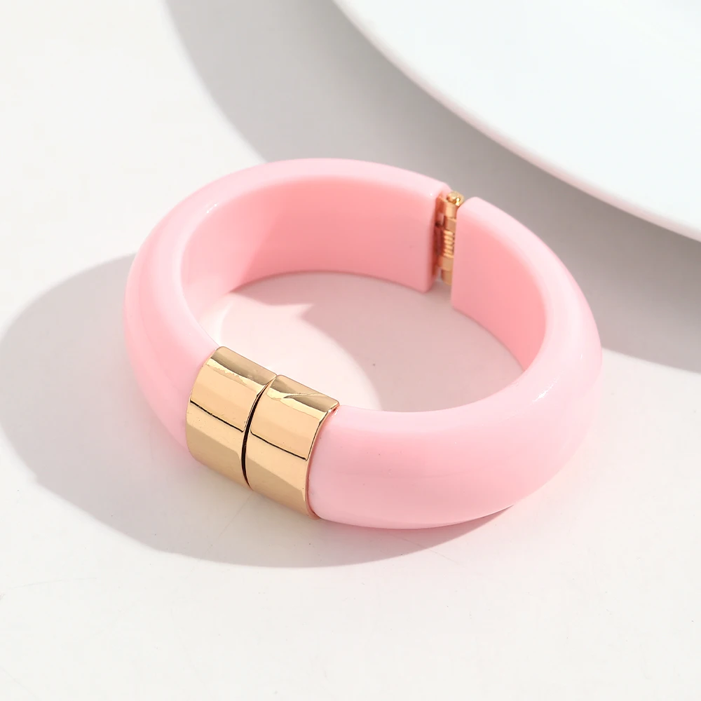 Modische Bunte Harz-Armreifen aus Edelstahl, Wasserdicht, Klobige Armbänder für Damen, Schmuckgeschenk 2026 – Detail 11