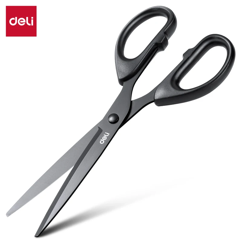 Deli 6009s Black Scissors tijeras Stainless Steel Safety Exquisite Student Handmade Portable Art Office Learning Supplies