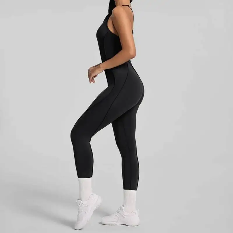 

Sexy Beautiful Back Jumpsuit Women Workout Bodysuit Gym Sports Overall Sportswear Fiess Pilates Yoga Suit One Piece Outfit