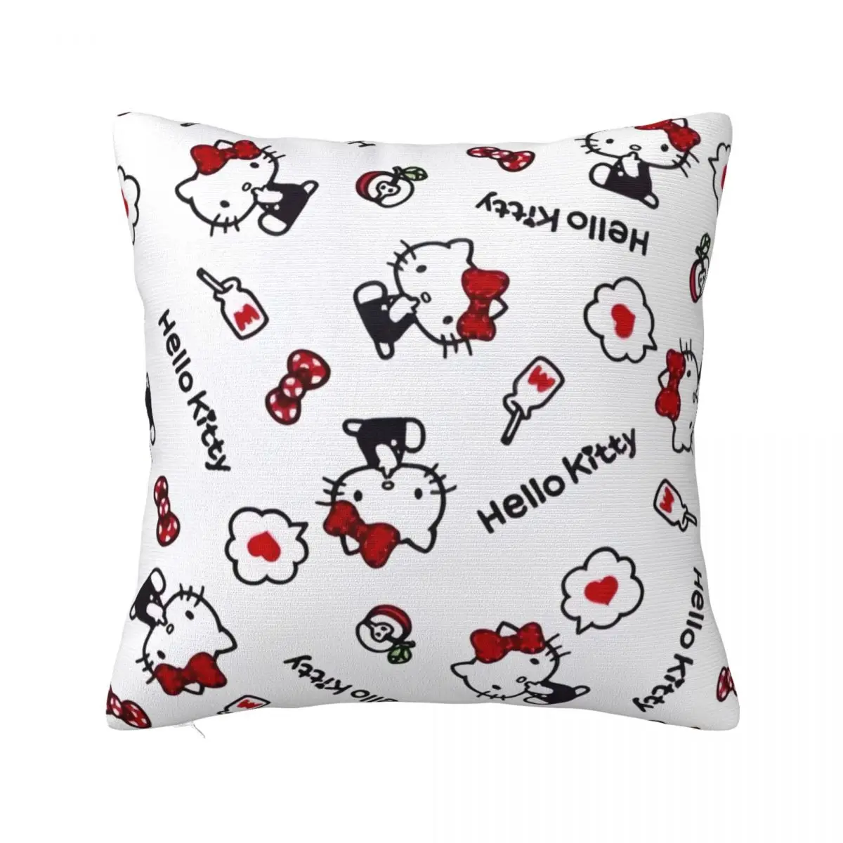 

Official Hello Kitty Say Love Pillowcase Printing Polyester Cushion Cover Decoration Throw Pillow Case Cover Sofa Zipper 40X40cm