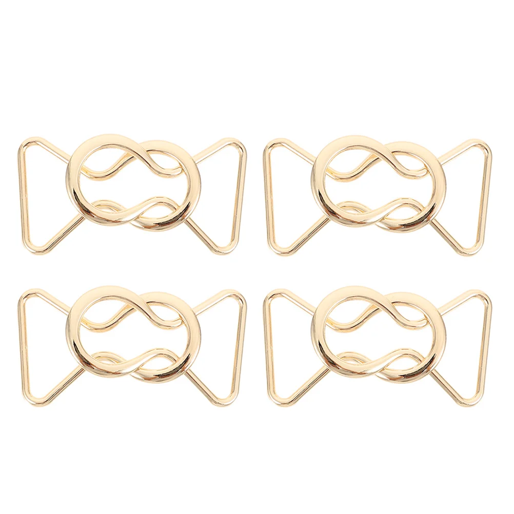 4 أزواج من أبازيم حزام الخصر المعدنية المصنوعة من سبيكة الزخرفية لاستبدال السراويل الحمالات وحزام الملابس DIY والإكسسوارات #3