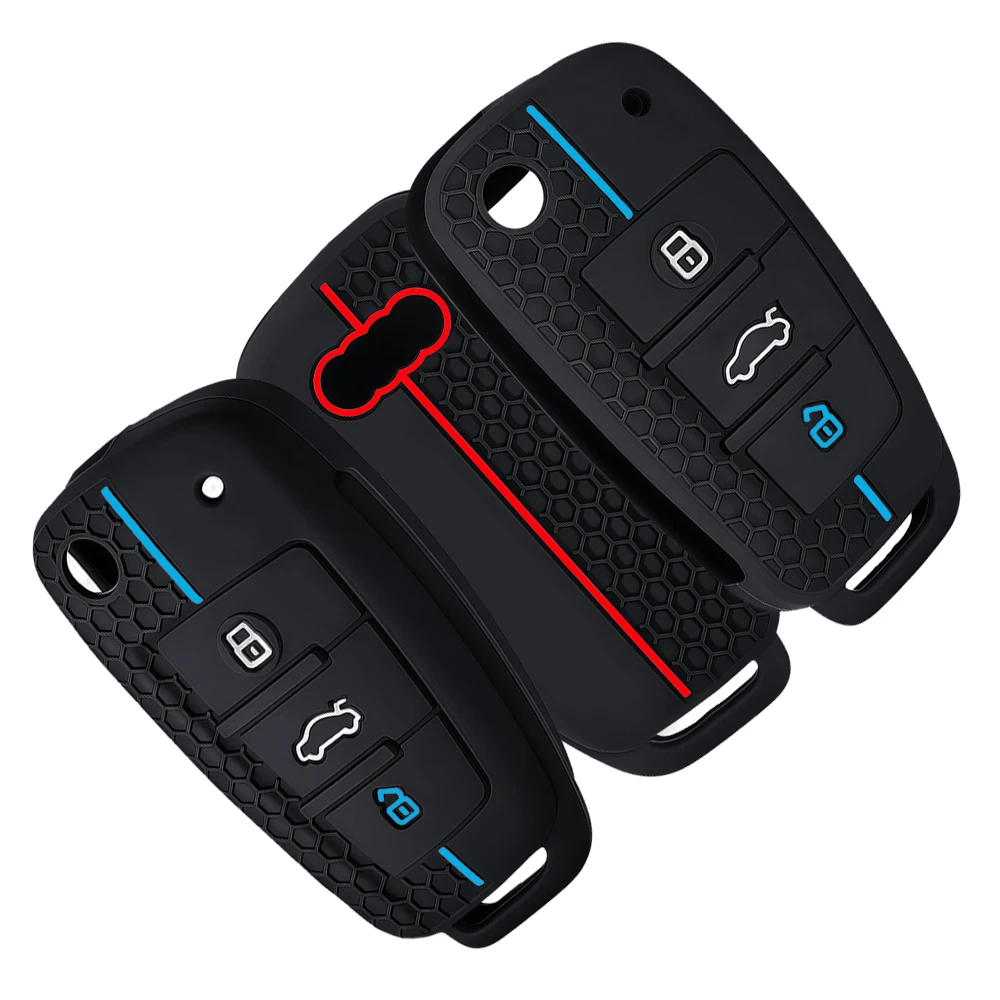 New Silicone Key Case Cover Shell for Audi A4 B7 A6 C6 4f 8v A3 8p A1 A3 Remote Key Holder Jacket Accessories Fob Accessories