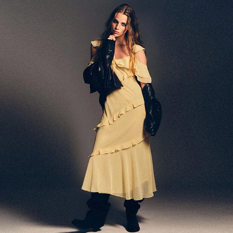 

Элегантное летнее платье с V-образным вырезом, декоративными вставками и бретелями, для прогулок по городу, повседневное, с открытой спиной, для женщин