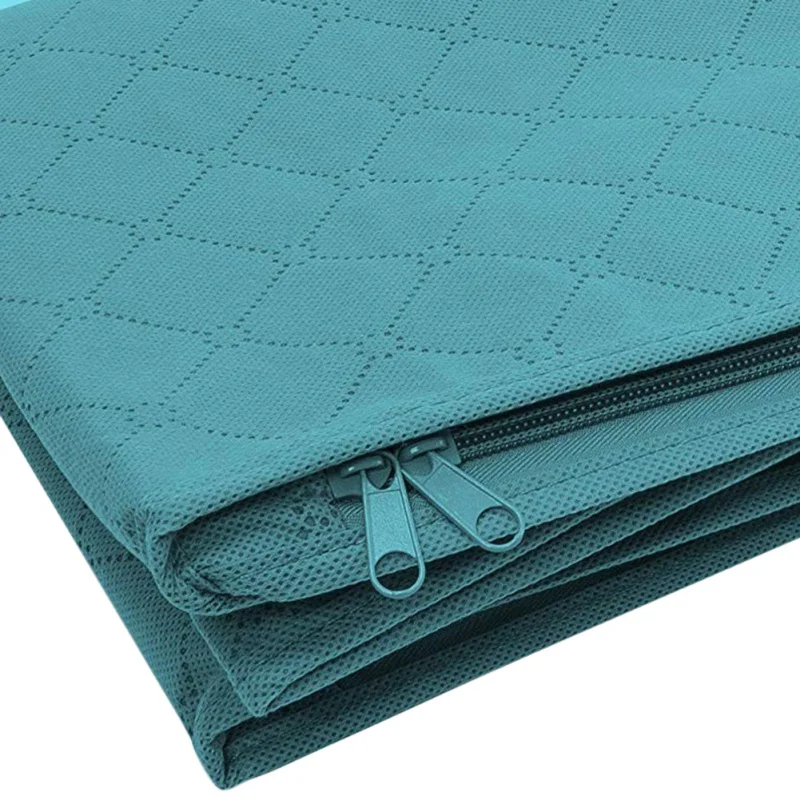 1/3pcs Large Capacity Clothing Storage Box Folding Non Woven Fabric Quilts Clothes Organizer Case With Zipper Organizers
