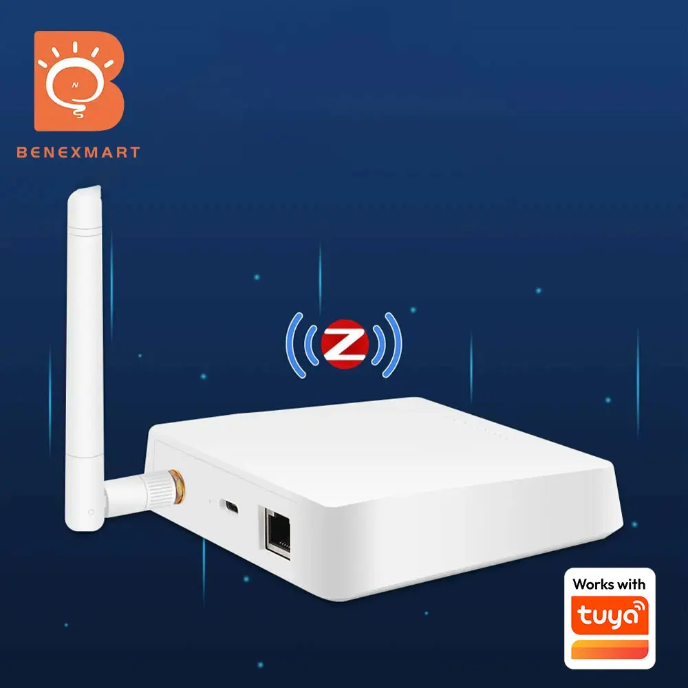 

Zigbee Wired Hub with Antenna Smart Home Bridge Zemismart Gateway with Network Cable Works with Tuya Control Zigbee Devices