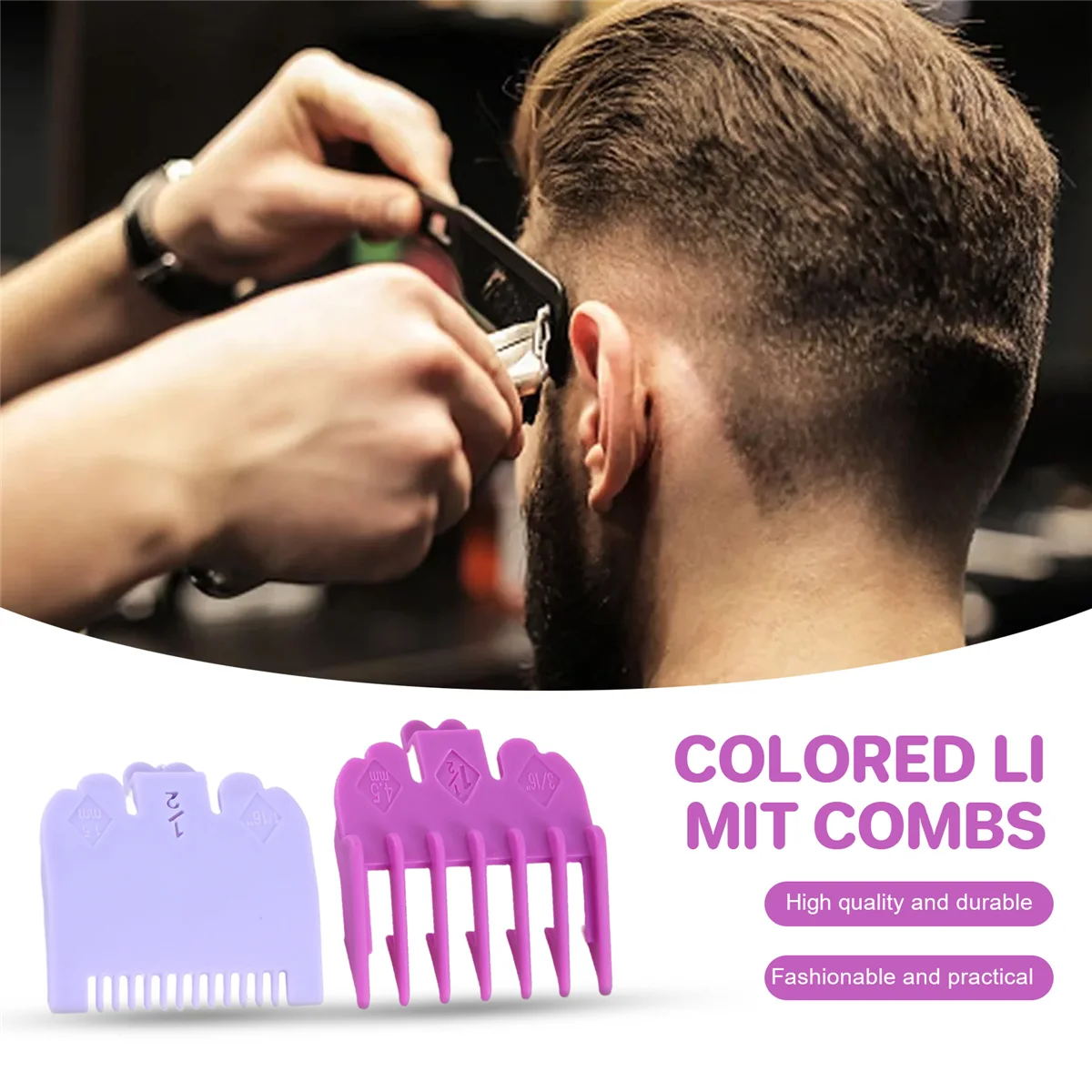 A74G-2Pcs/Set Hair Clipper Guide Comb Beard Trimmer Comb Trimmer Head Shaver Comb Replacement Clipper Blade Cutter Sleeve