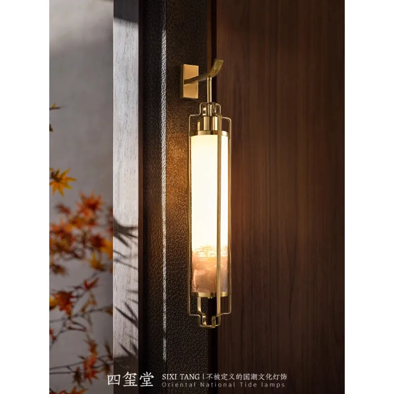 Sixi Hall, New Chinese Wall Lights Living Room Background Wall Lights Designer Project Hotel Corridor Aisle Lights
