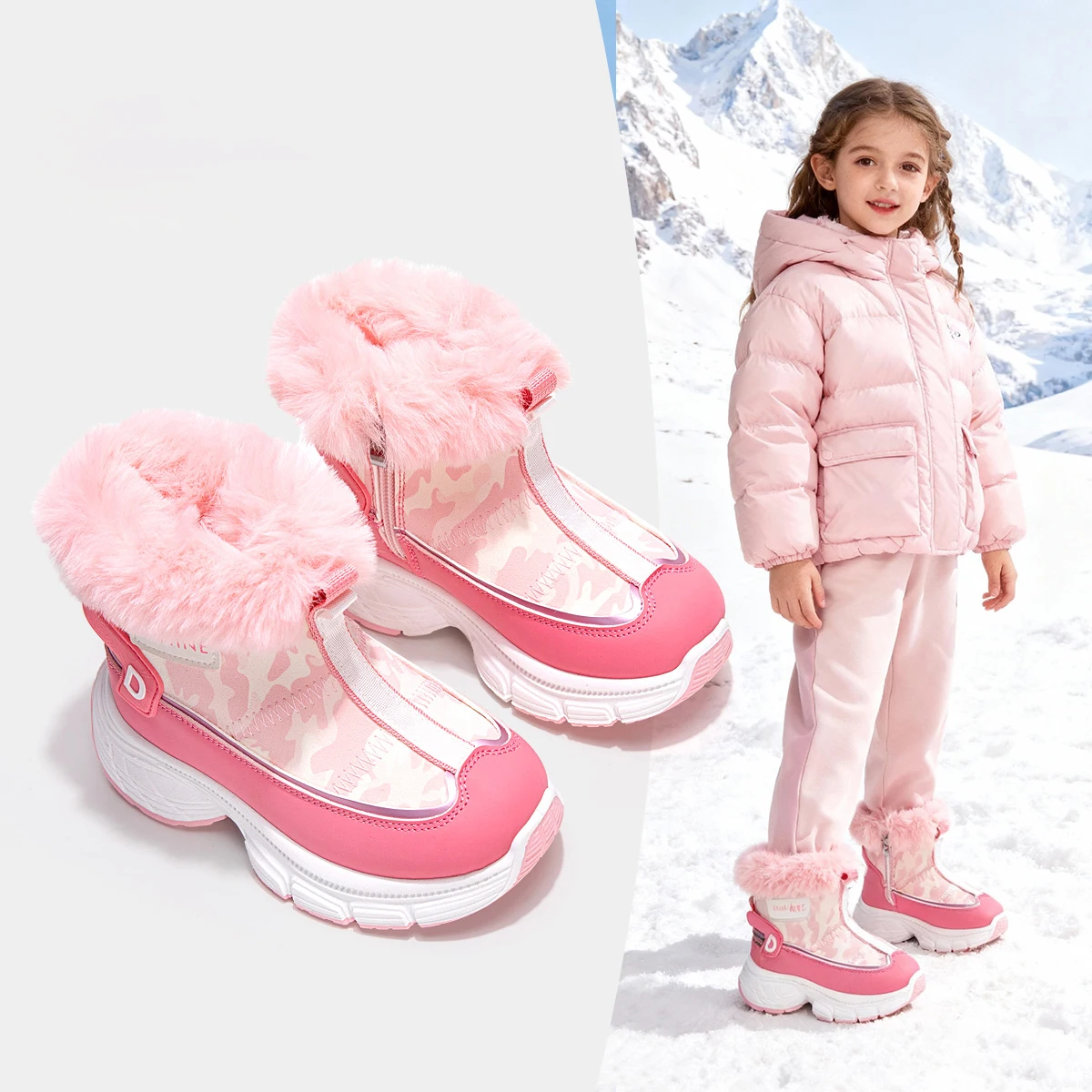

Winter Plush Boots For Children Platform Waterproof Teenager Kid's Snow Boots Anti-slippery Boots Boy's Girl's Warm Padded Shoes