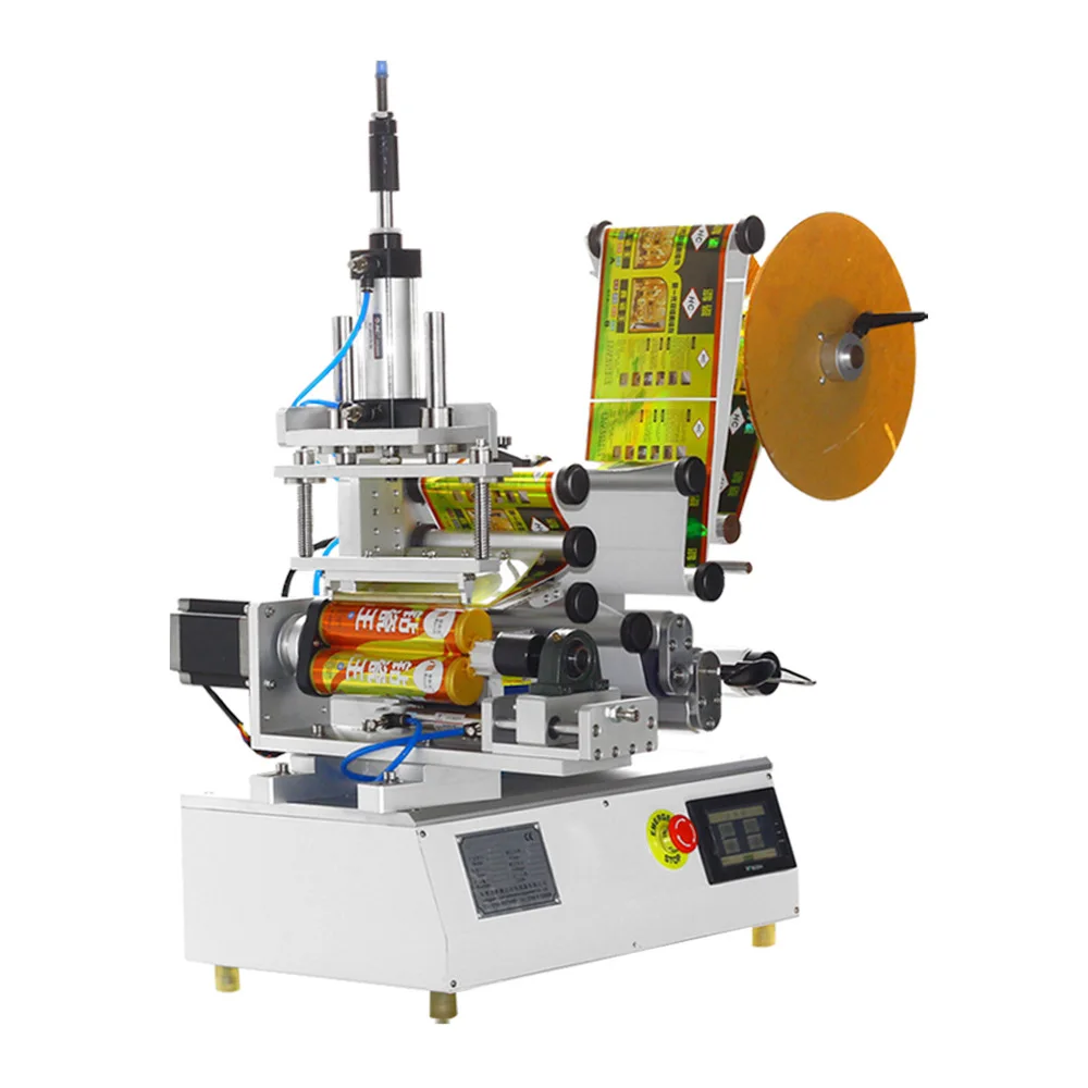 PLC intelligent semi-automatic double tube labeling machine