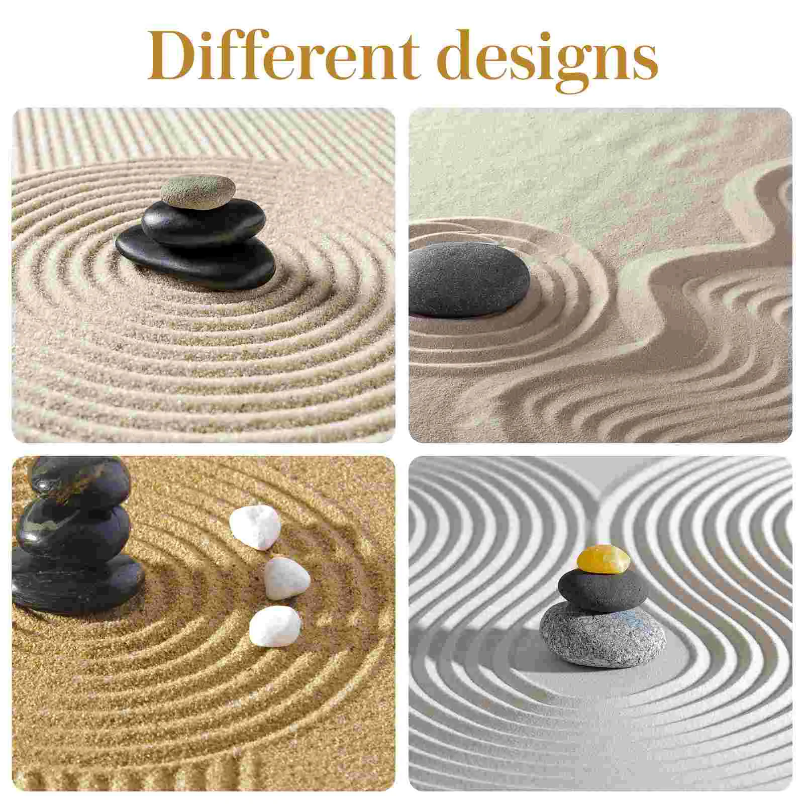 6-teiliges Sandrechen-Zen-Gartenrechen zum Dekorieren kleiner Kunststoff für Garten-Ornament-Set