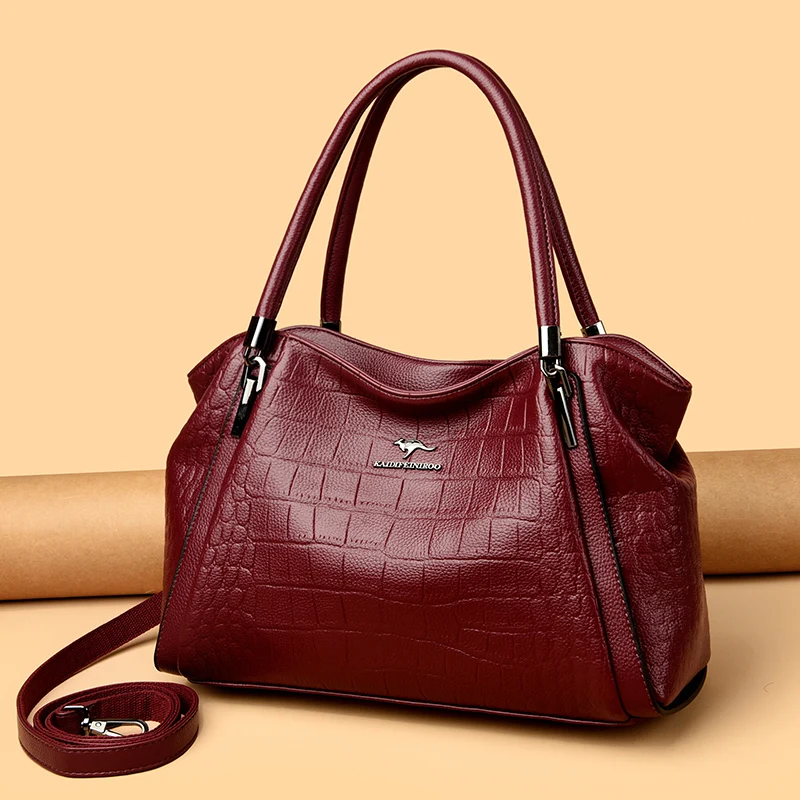 

New Fashion Handbags Stone Pattern Young Lady Soft Leather Luxury Bags Lady Design Purses Crossbody Shoulder Bags for Womens