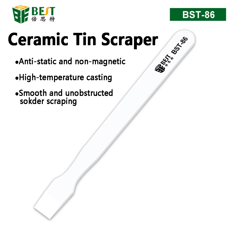 1 Piece Ceramic Tin Scraper Anti Static Electricity Non Magnetic Wear-Resistant BGA Scraper Tin Scraper for Tin Planting