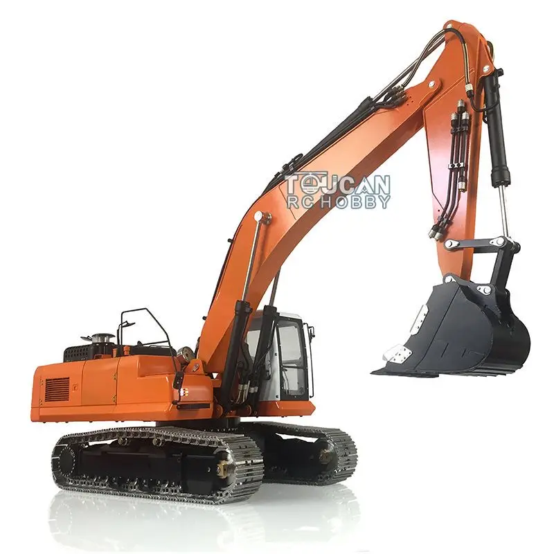 Gifts LESU 1/14 AC360 Hydraulic RC Excavator Metal Tracks Radio Painted Orange KIT Controlled Digger Trucks Model THZH0899-SMT2