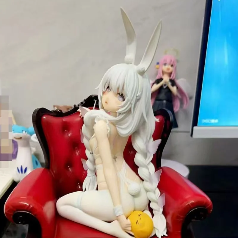 14cm Azur Lane Figure Mnf Le Malin Anime Figure White Rabbit Costume Figurine Models Statue Dolls Collection Toys Holiday Gifts