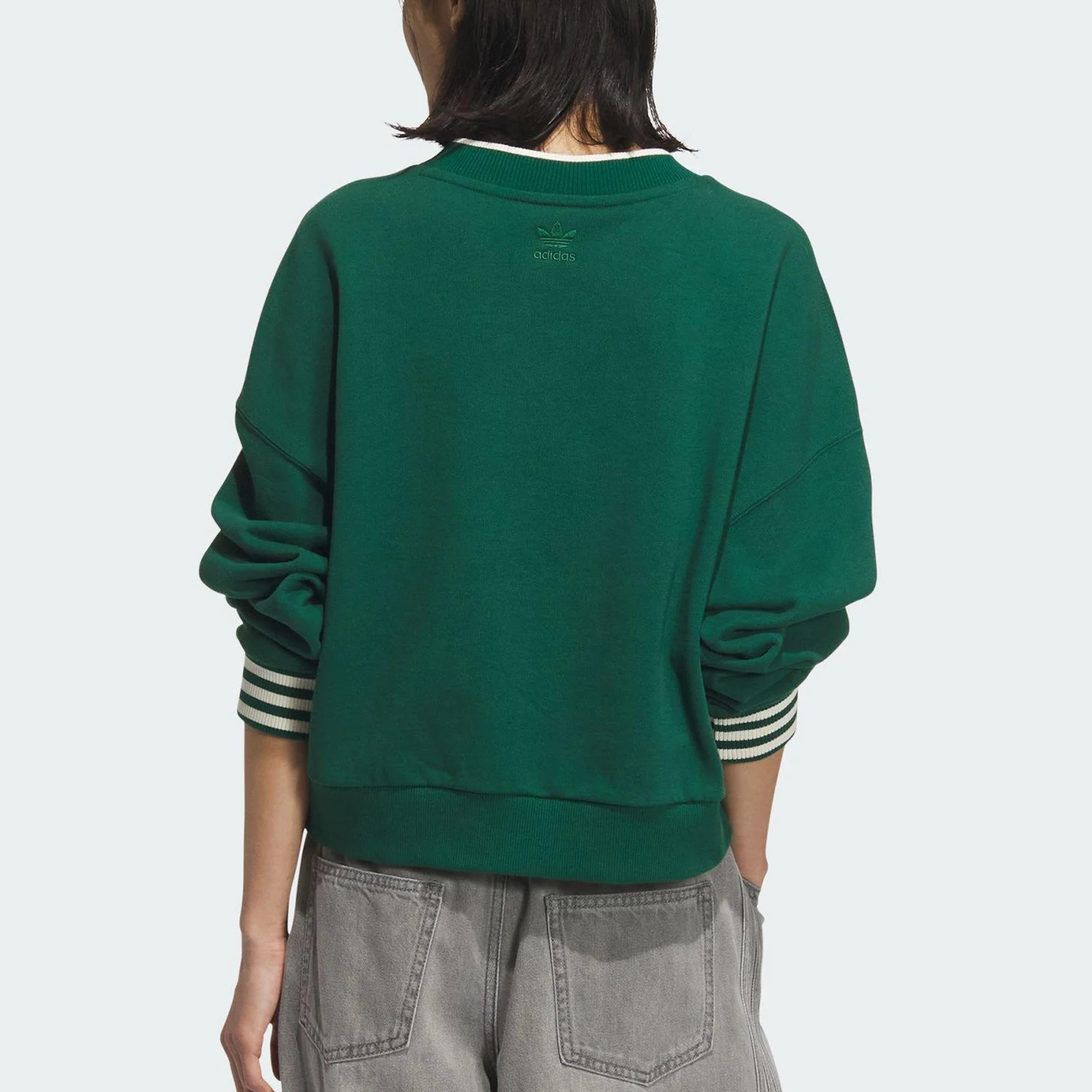 Adidas Originals Trefoil Womens Sports Casual Loose V-neck Pullover Shirt KC5846