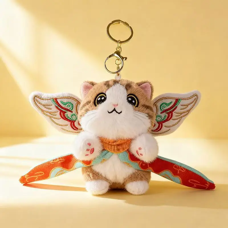 Dunhuang Flying Cat Nine Color Deer Plush Doll Soft Cute Bag Pendant Keychain Creative Decoration Gift For Friends