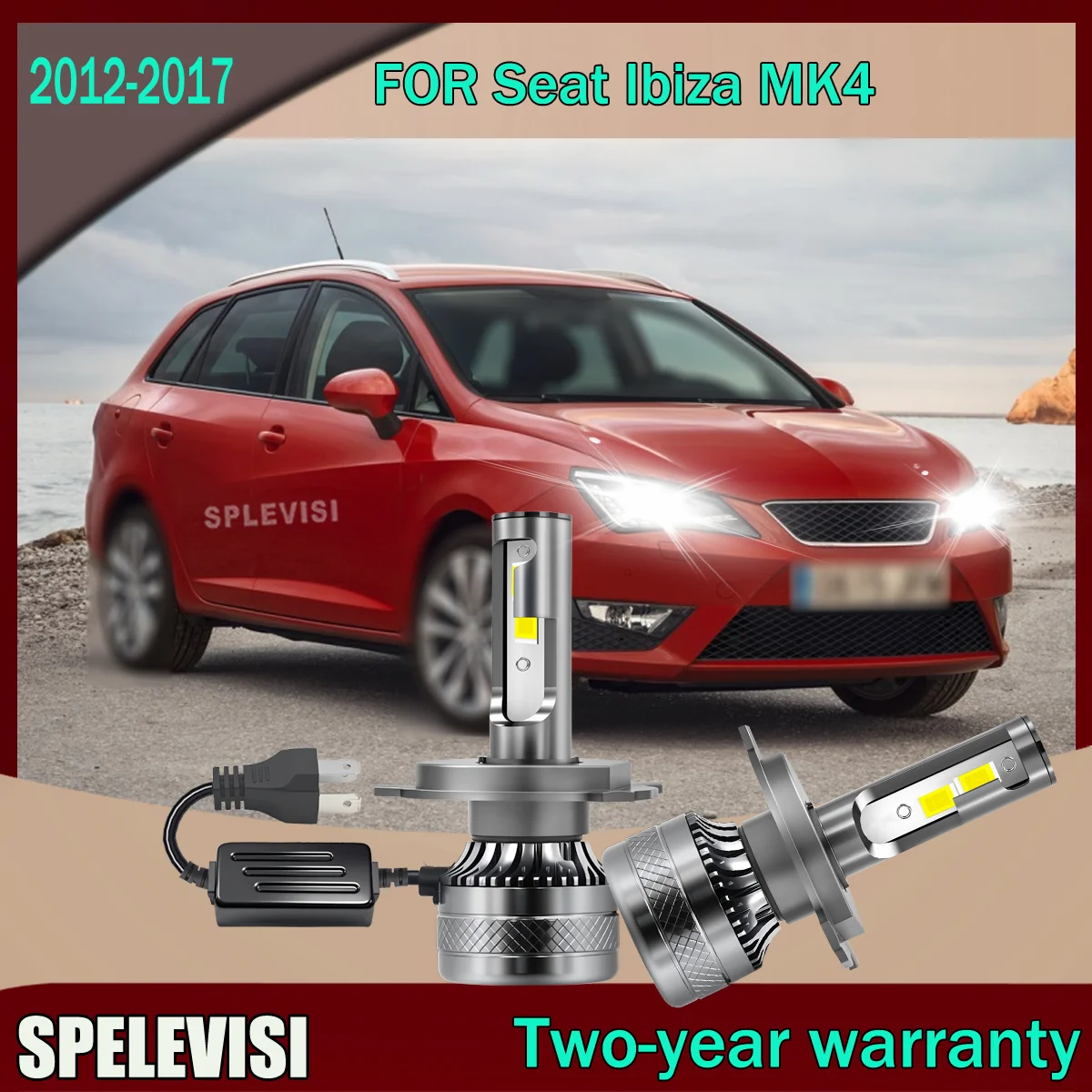 A Pair Energy-Saving Aluminum Car Headlamp 20000LM H4 9003 LED Headlight Canbus For Seat Ibiza MK4 2012 2013 2014 2015 2016 2017