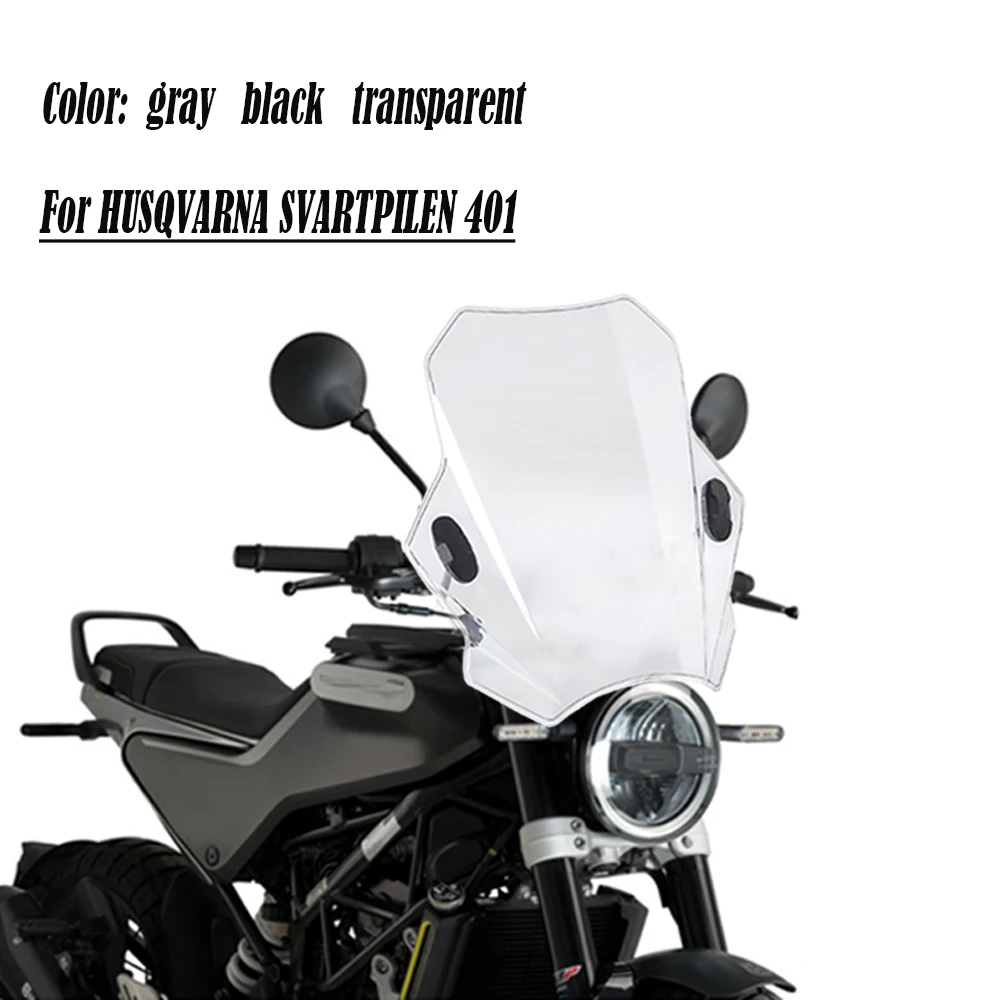 

For HUSQVARNA SVARTPILEN 401 SVARTPILEN 401 Front Motorcycle Windscreen Windshield Screen Wind Shield Deflector Protector